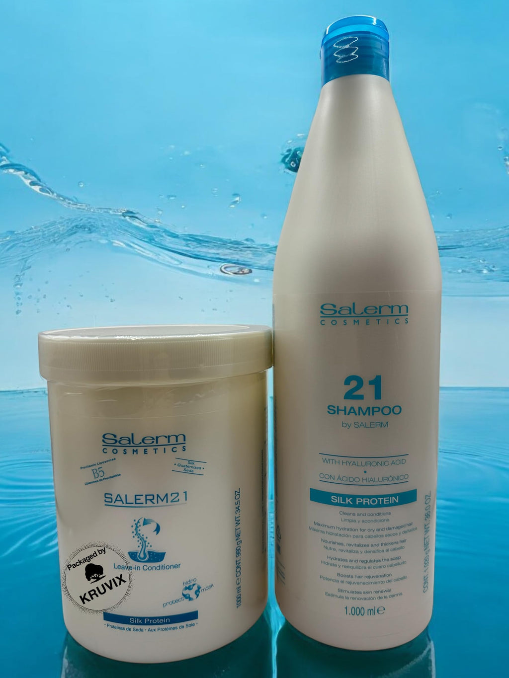 Kruvix Salerm 21 Silk Protein Shampoo & Leave-In Conditioner Combo – 36oz + 34.5oz