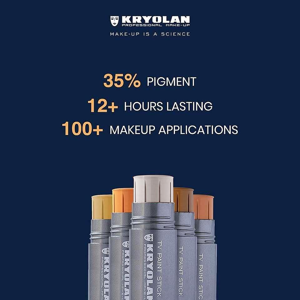 Kryolan TV Paint Stick – Full-Coverage Matte Foundation for TV, Theater & Stage