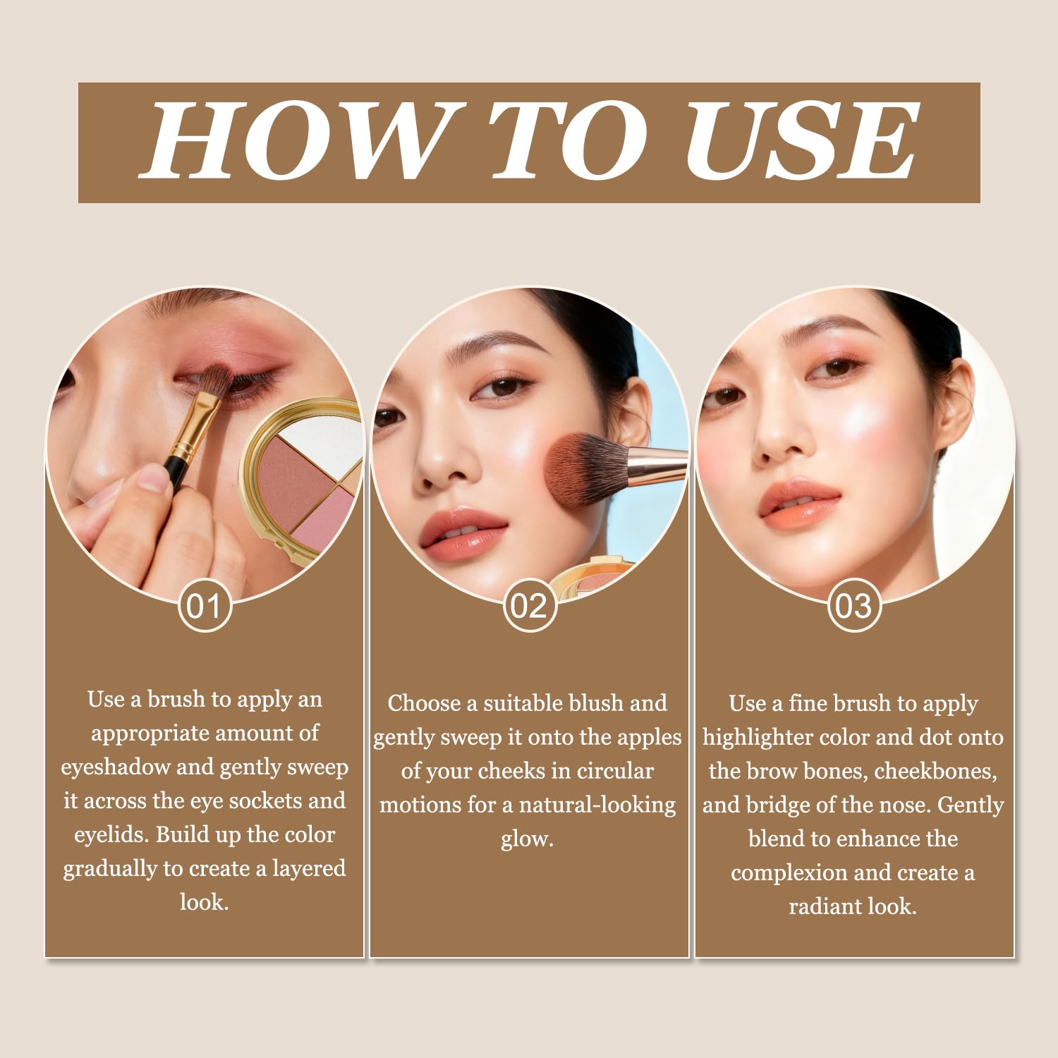 Kubot Eye & Cheek Palette – 4-in-1 Eyeshadow, Blush, Contour & Highlighter Kit