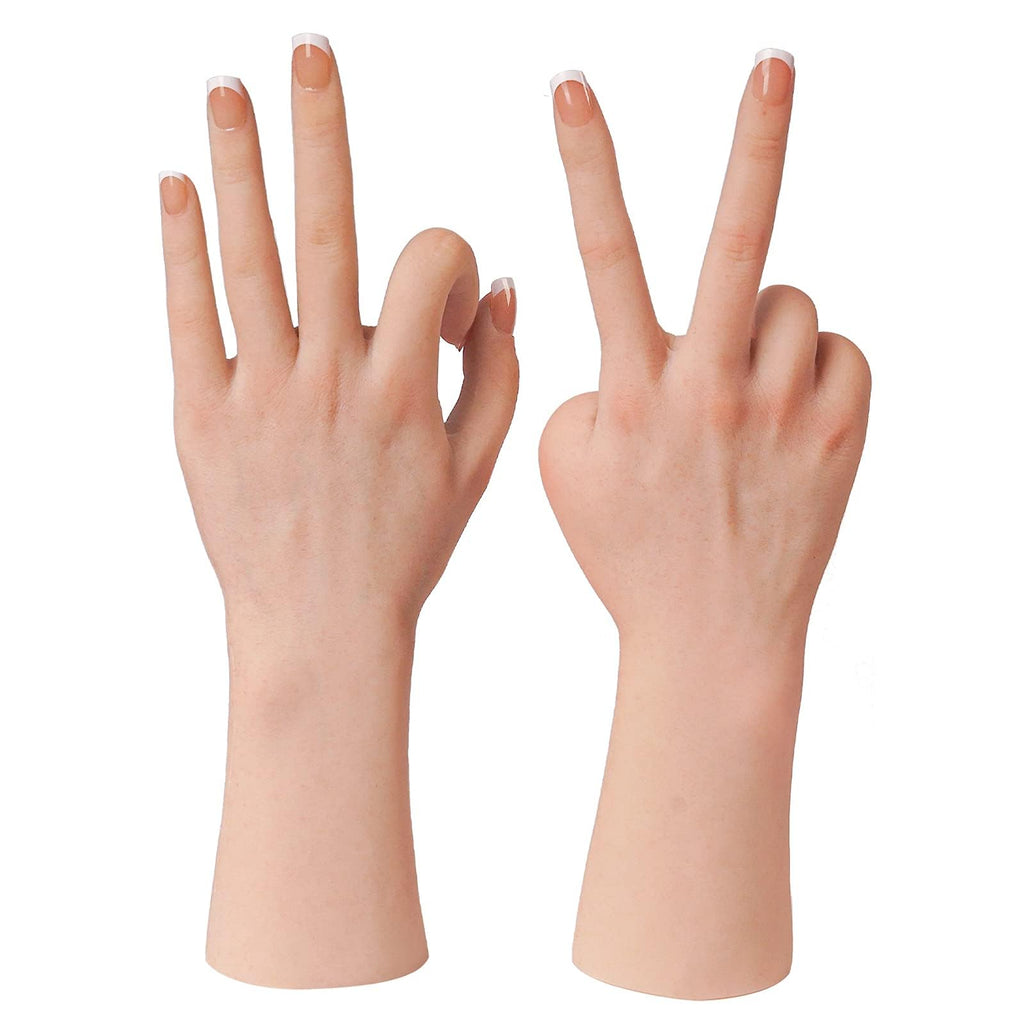 KUMIHO Realistic Silicone Female Hand with Skeleton – Jewelry Display & Tattoo Practice