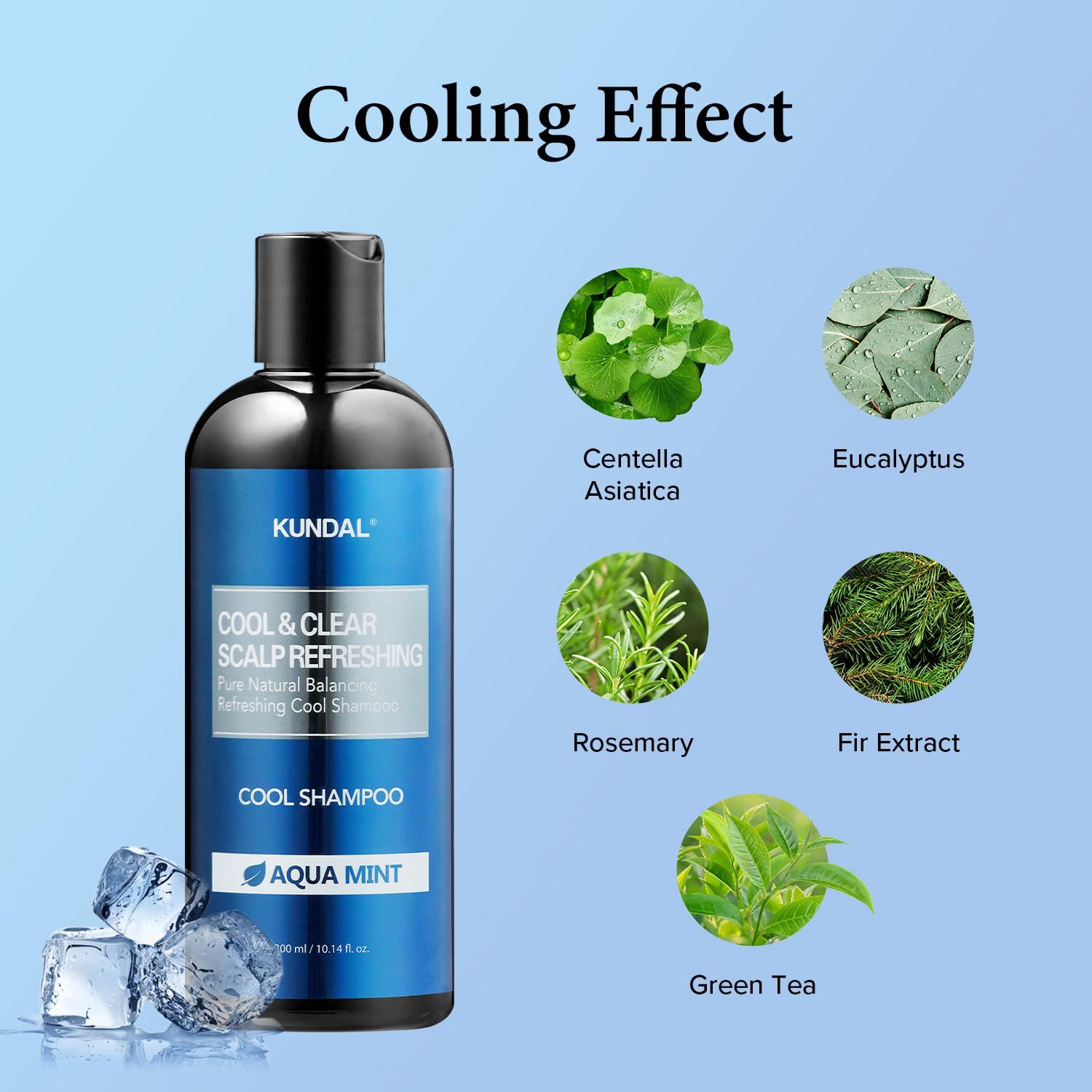 KUNDAL Aqua Mint Shampoo – Hair & Scalp Care with Eucalyptus, Tea Tree & Argan Oil (Pack of 2)