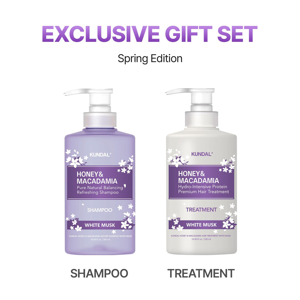 KUNDAL Honey & Macadamia White Musk Natural Balancing Shampoo & Treatment – 500ml (Pack of 2) | Moisture, Smoothing & Gift-Ready