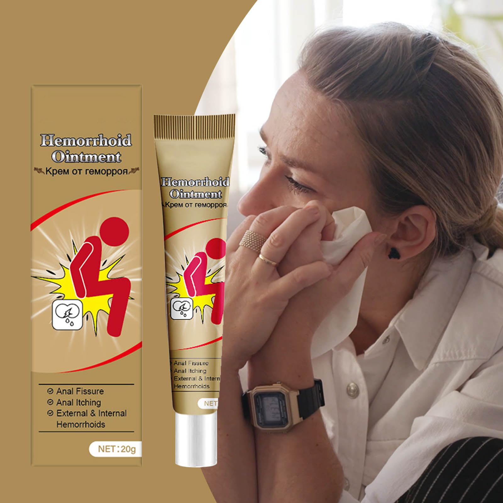 Kunnozz Hemorrhoid Cream – Natural Herbal Ointment for External Relief (20g)