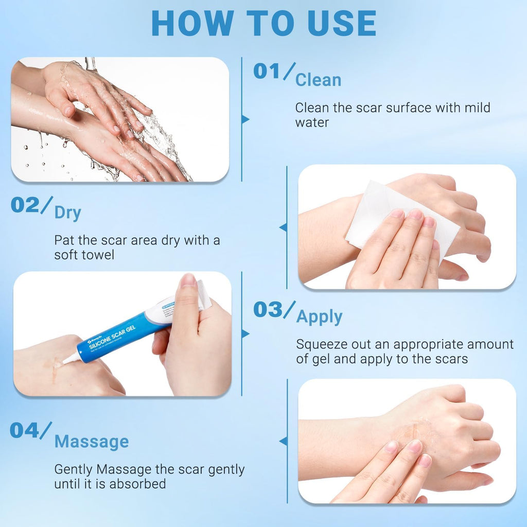 Kunyle Silicone Scar Gel - Advanced Scar Cream for Surgical Scars & Stretch Marks | 0.63oz