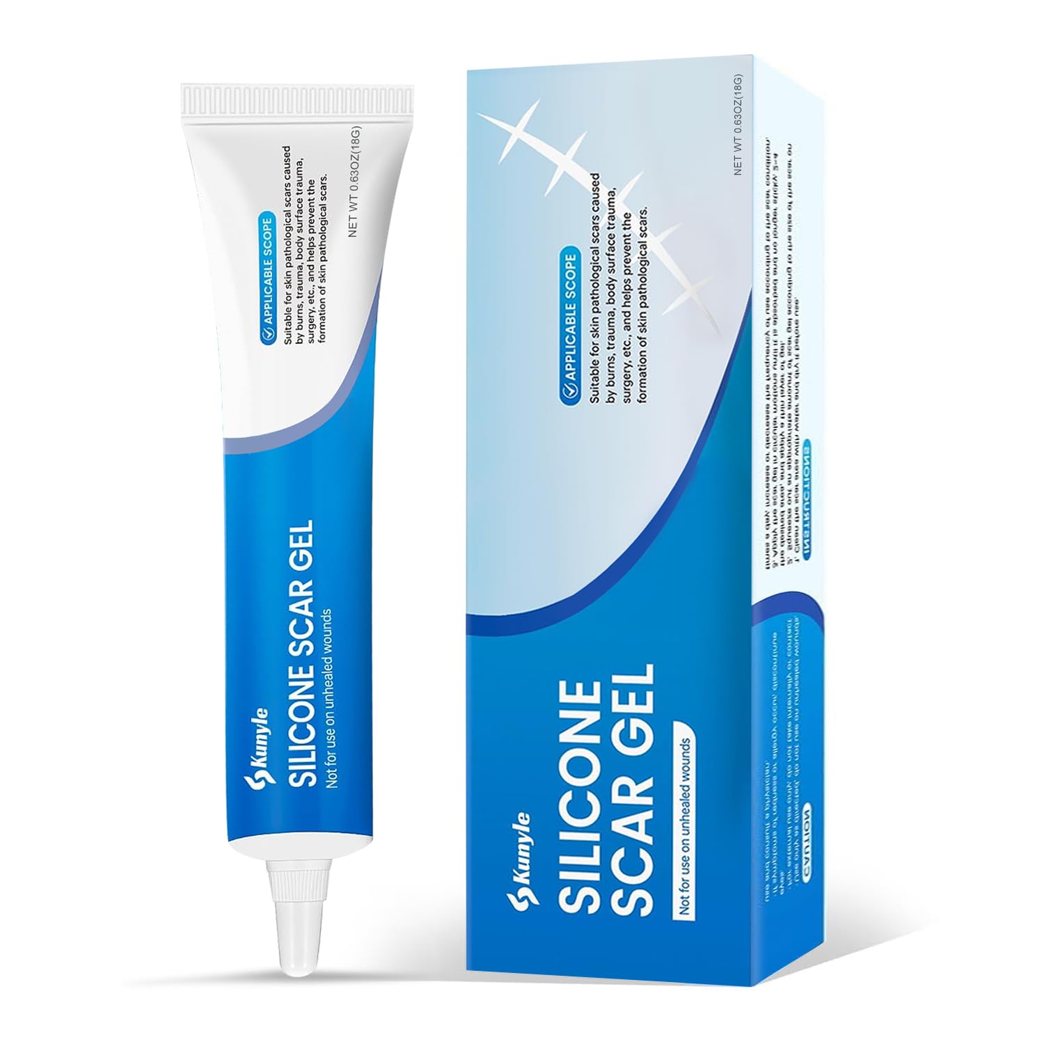 Kunyle Silicone Scar Gel - Advanced Scar Cream for Surgical Scars & Stretch Marks | 0.63oz