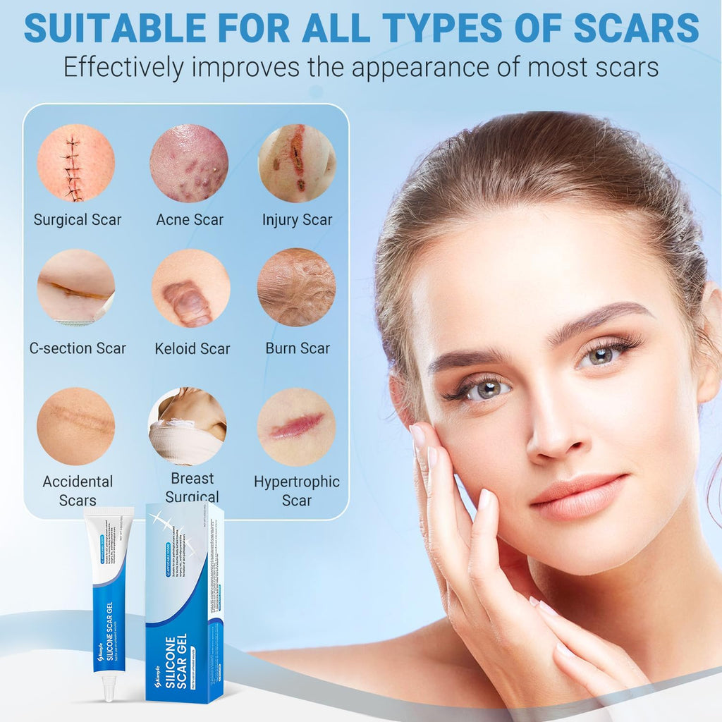 Kunyle Silicone Scar Gel - Advanced Scar Cream for Surgical Scars & Stretch Marks | 0.63oz