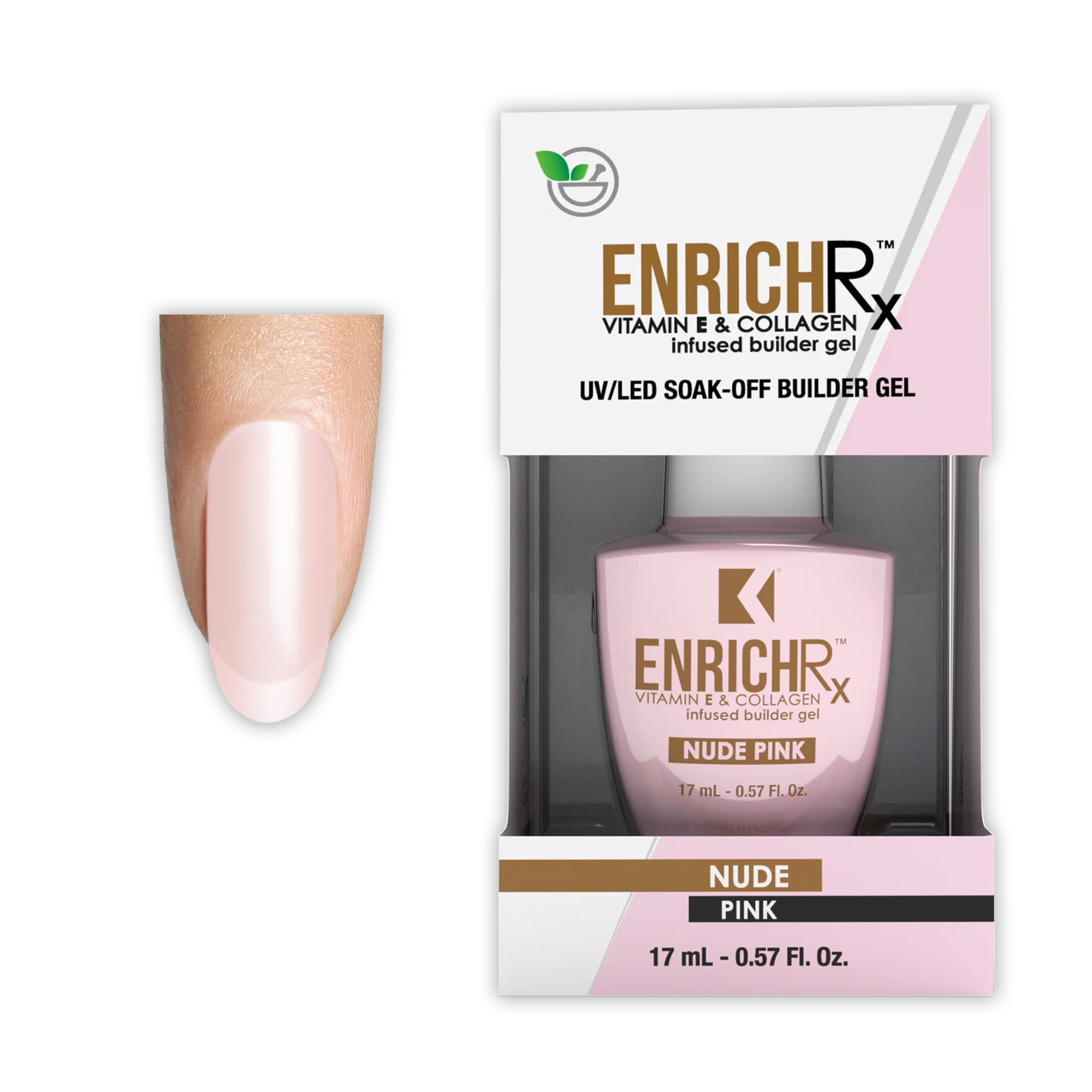 KUPA GelFinity EnrichRx Infused Builder Gel 0.57 fl oz – Nude Pink | Builds Natural Nail Structure