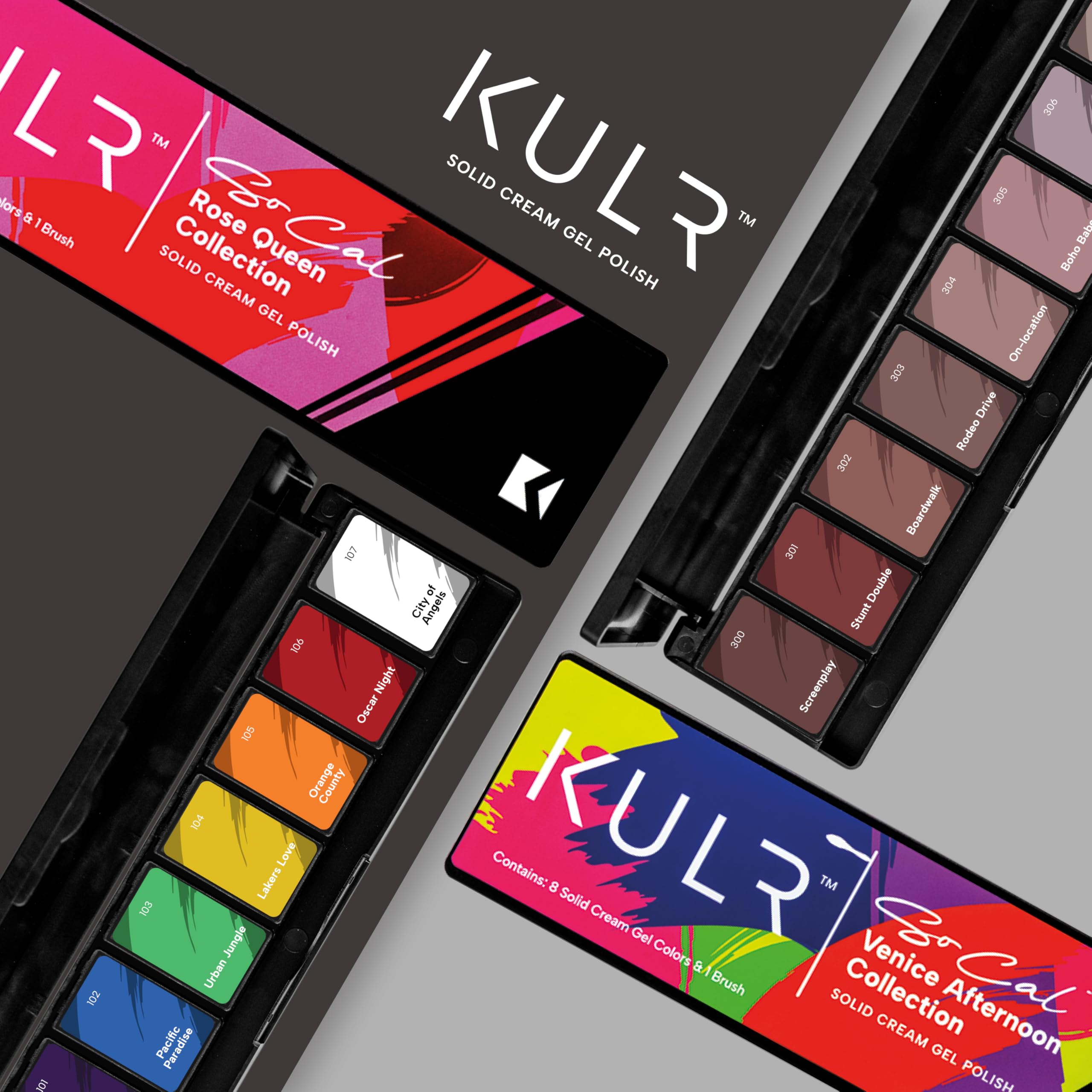 KUPA KULR Solid Cream Gel Nail Polish – Joshua Tree Collection, 8 Rich Colors, No Bleed, Includes Brush