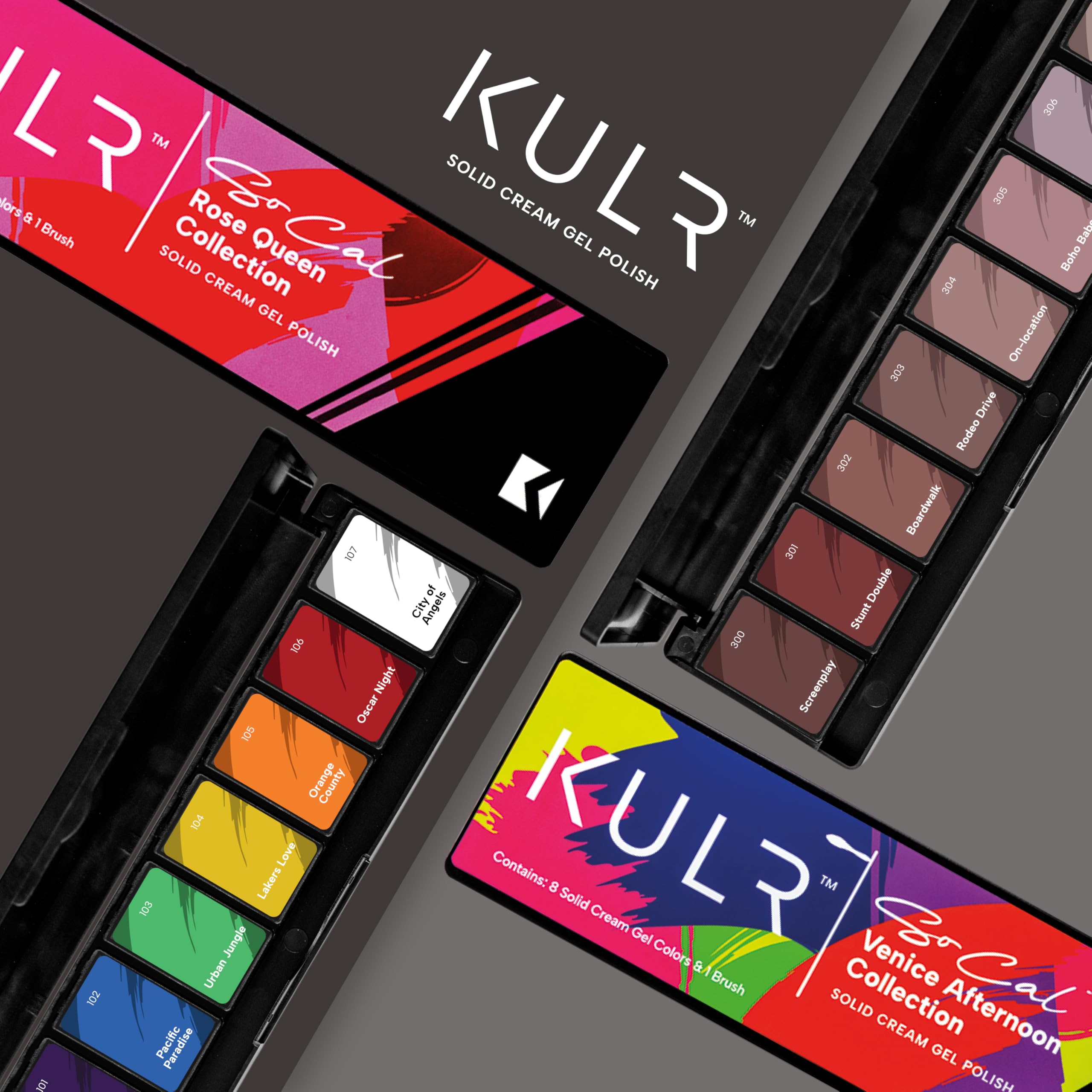 KUPA KULR Solid Cream Gel Nail Polish – Rose Queen (8 Bold Colors) + 1 Brush Included