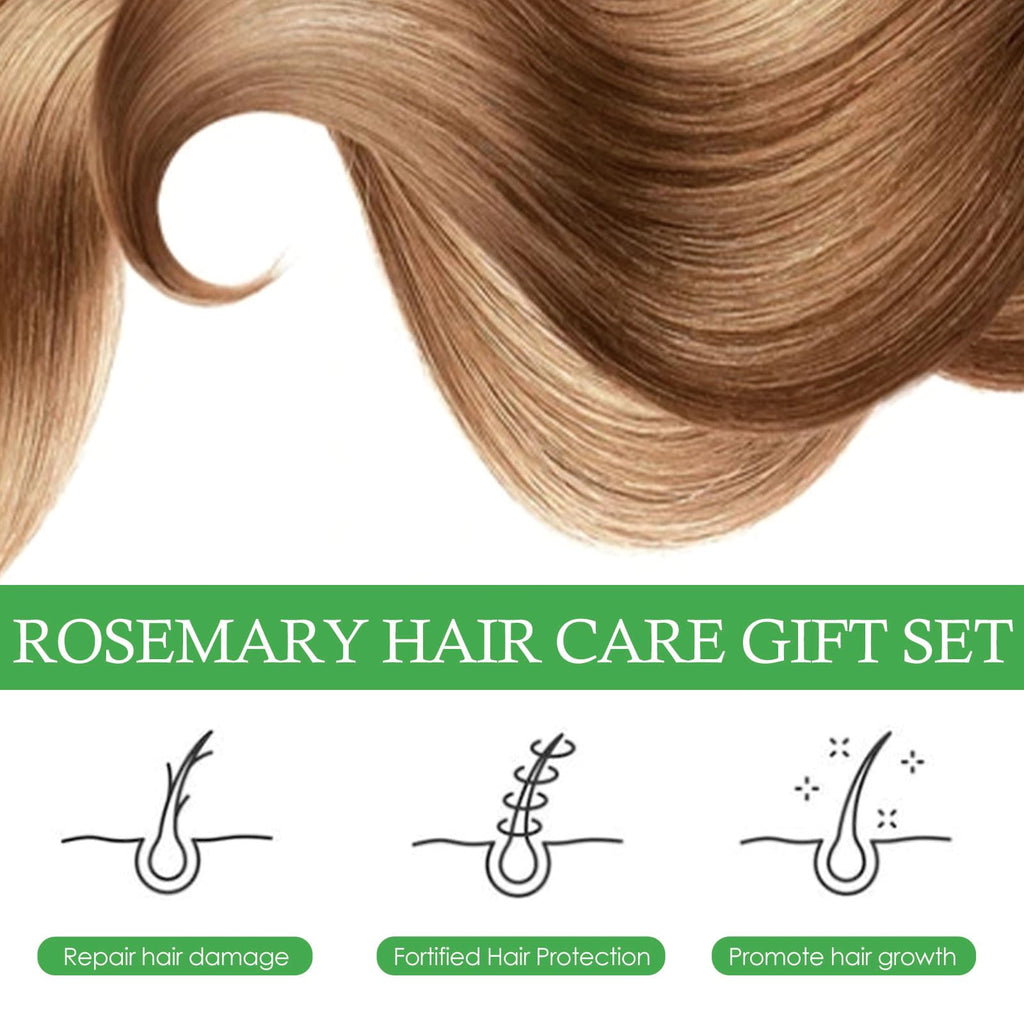 KUPOINEA Rosemary Hair Care Gift Set — Growth Oil Kit with Roller, Spray & Jojoba Oil (3.38 fl oz)