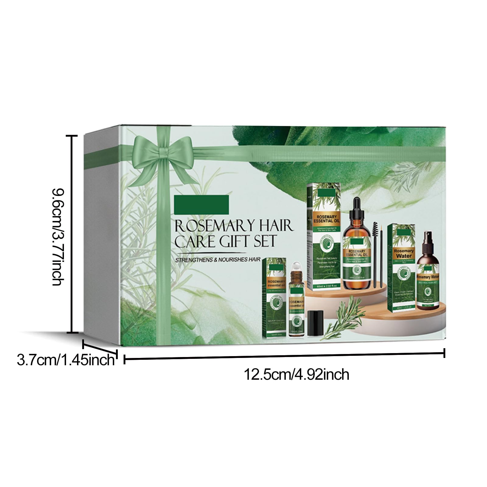 KUPOINEA Rosemary Hair Care Gift Set — Growth Oil Kit with Roller, Spray & Jojoba Oil (3.38 fl oz)