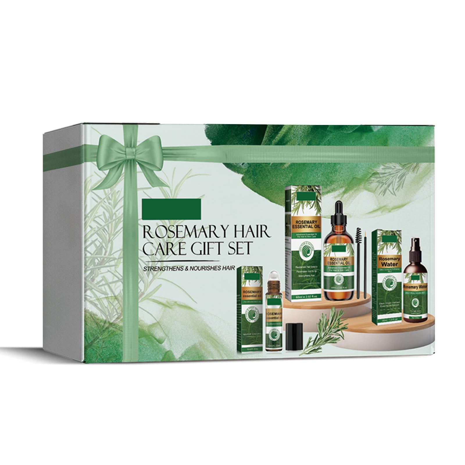 KUPOINEA Rosemary Hair Care Gift Set — Growth Oil Kit with Roller, Spray & Jojoba Oil (3.38 fl oz)