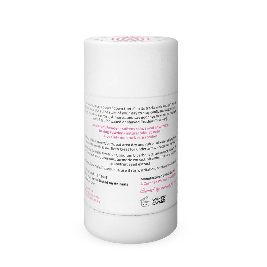 Kushae Natural Feminine Deodorant Stick for Women – Aluminum-Free, Unscented, 2 oz