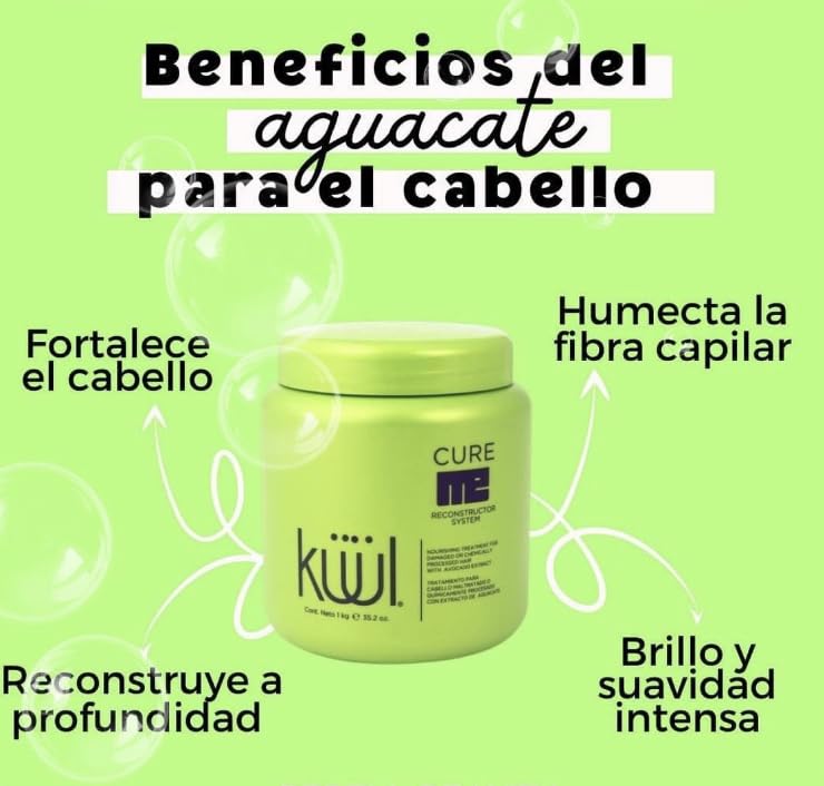 Kuul Cure Me Reconstructor 35.2 oz – Avocado Hair Repair Treatment for Damaged Hair
