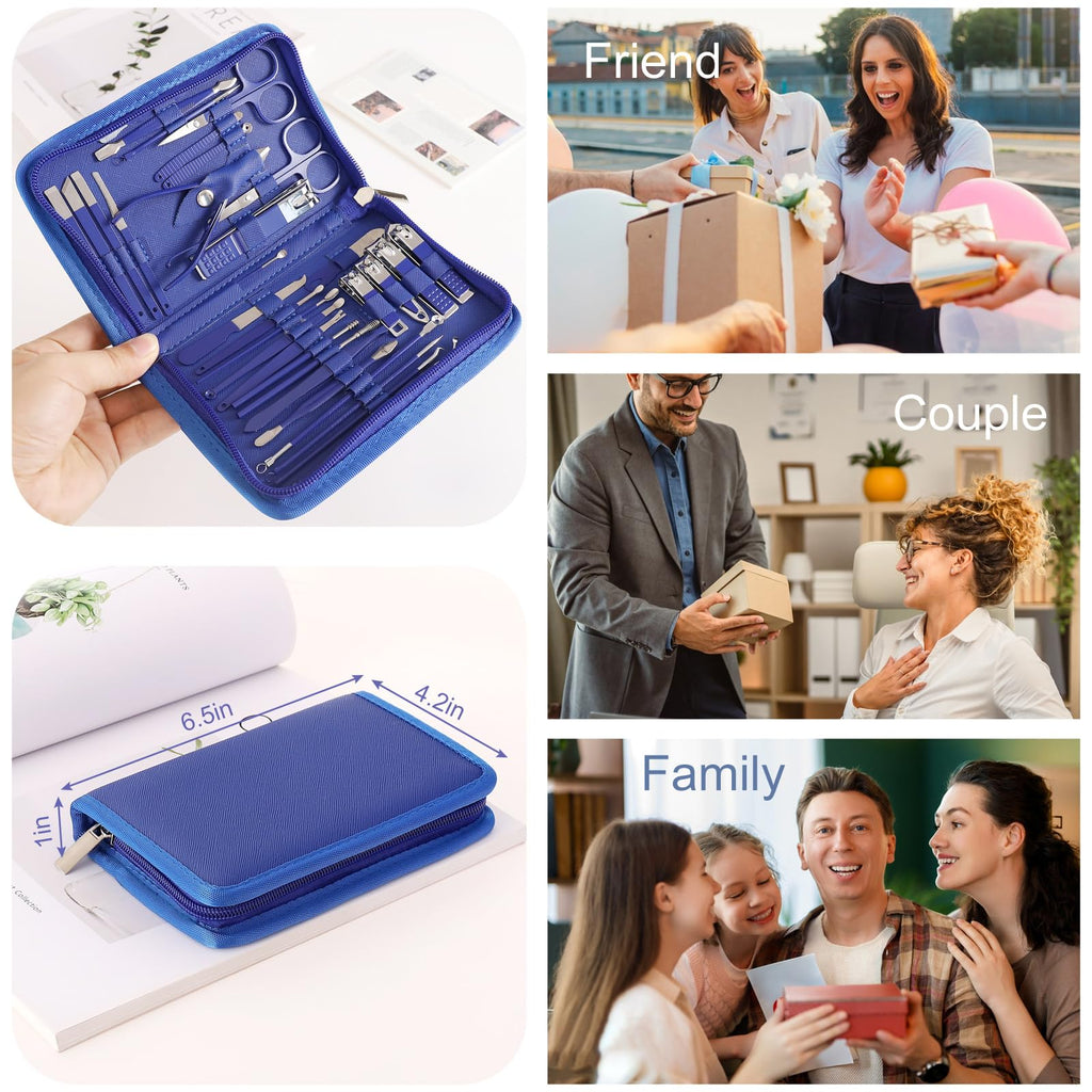KV.YSHQLNE 32-in-1 Manicure Set | Professional Nail & Pedicure Kit with Travel Case