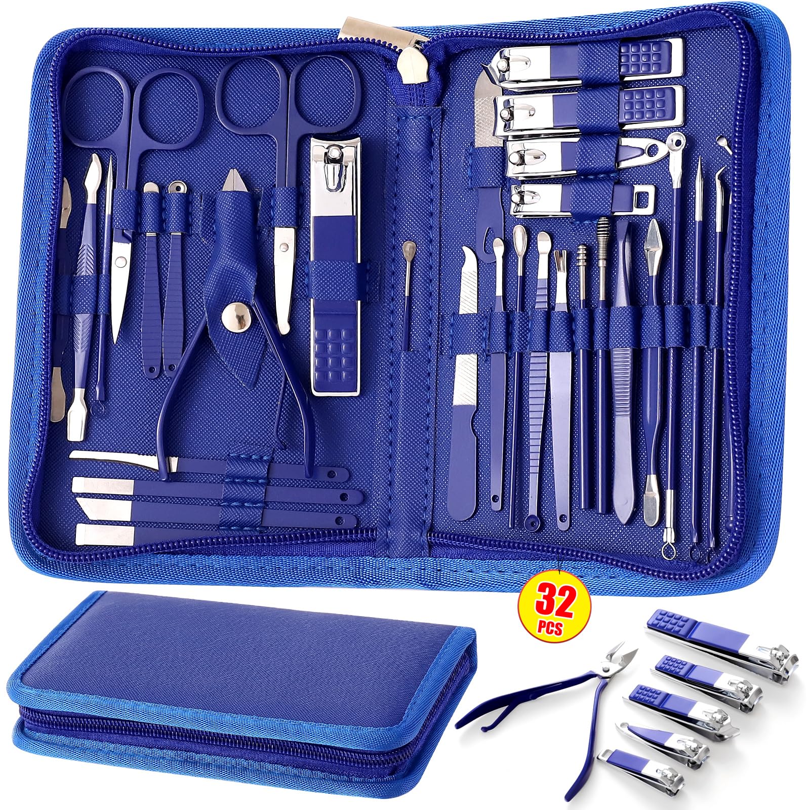 KV.YSHQLNE 32-in-1 Manicure Set | Professional Nail & Pedicure Kit with Travel Case