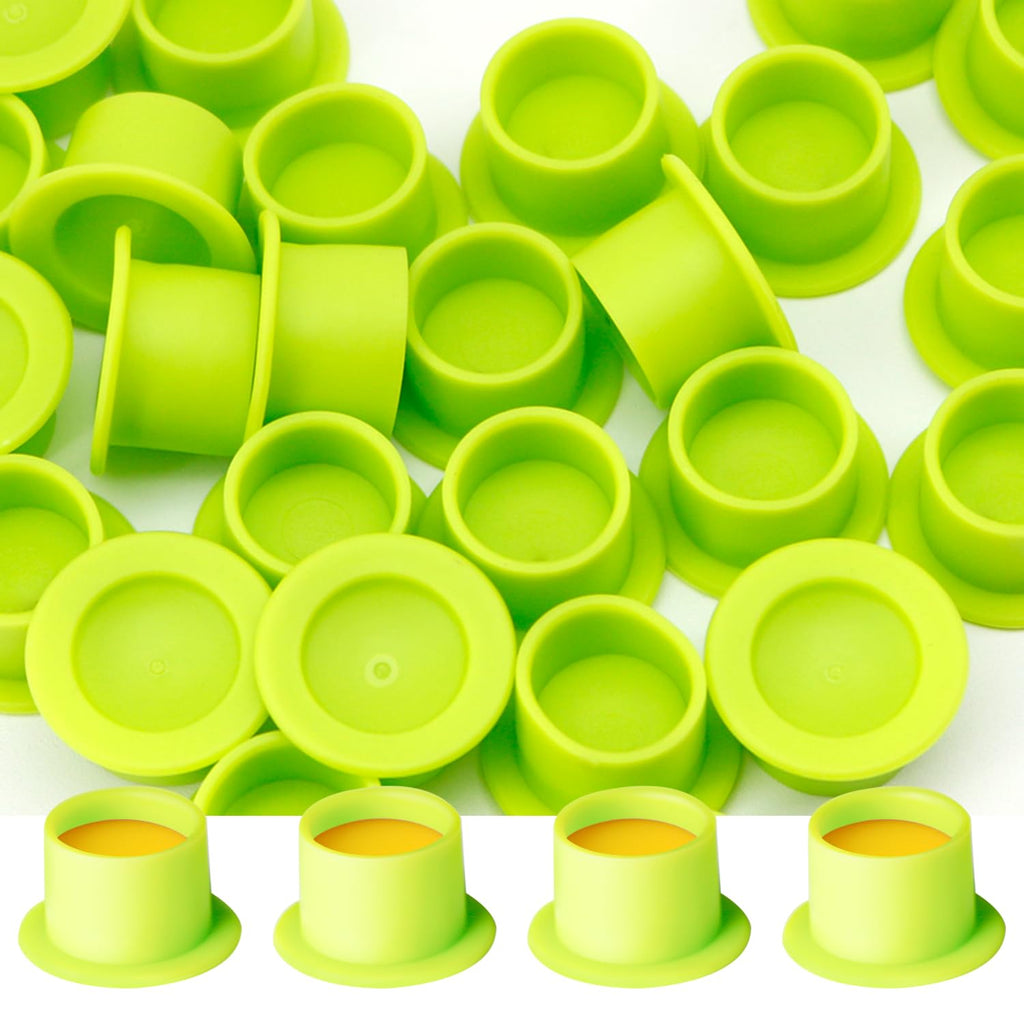 KVM 200pcs Disposable Silicone Tattoo Ink Cups — U‑Shaped Pigment Holders for Eyebrow, Eyeliner & Lip Color
