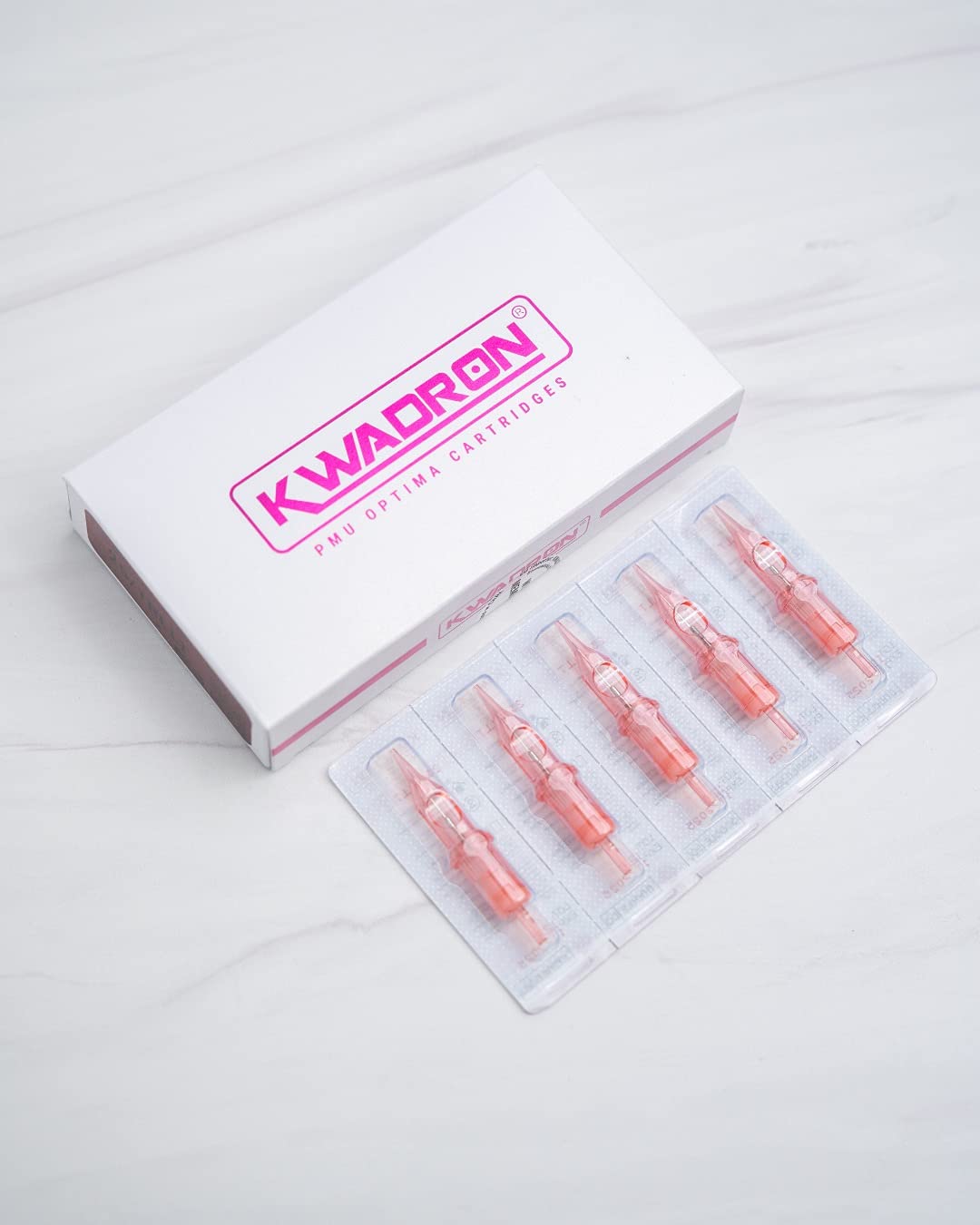 Kwadron Optima Professional Permanent Makeup Cartridge – 1 Round Liner, 0.35mm Long Taper, Box of 20