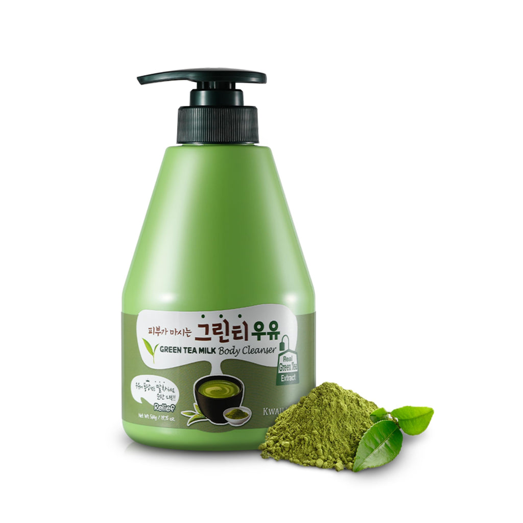 Kwailnara Green Tea Milk Body Wash | Korean Body Cleanser with Milk Protein, Royal Jelly & Green Tea Extract | Paraben-Free