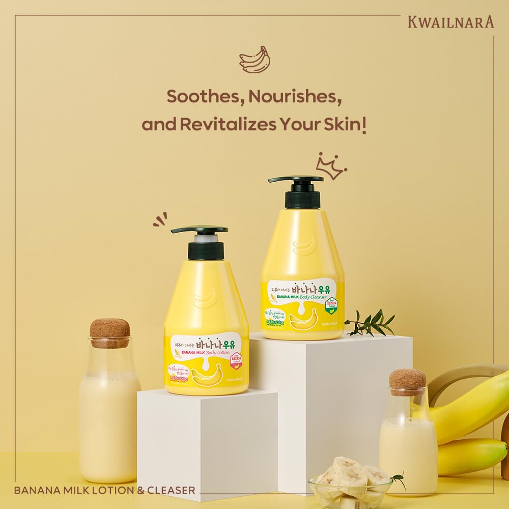 Kwailnara WELCOS Banana Milk Body Wash & Lotion Set – Hydrating Korean Skincare