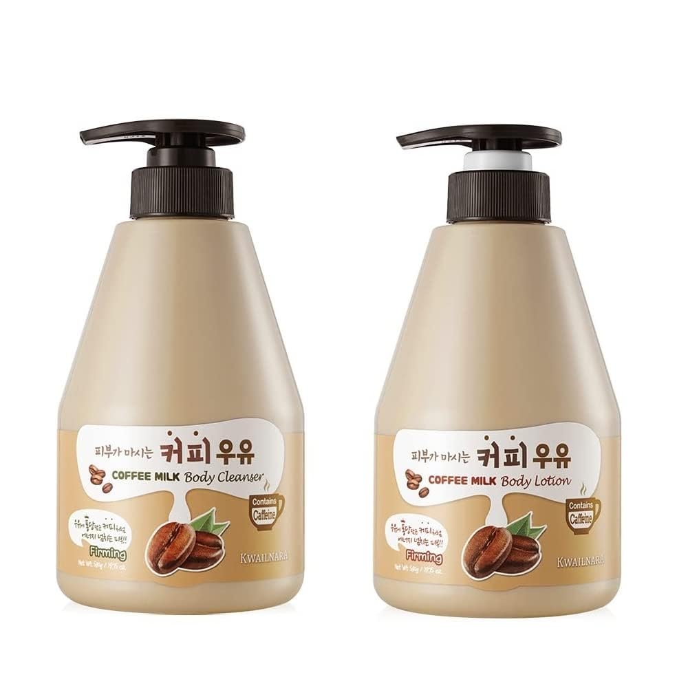 Kwailnara WELCOS Coffee Milk Body Wash & Lotion Set – Energizing Hydration (560g Each)