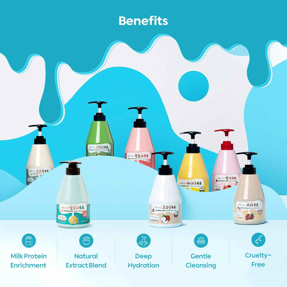 Kwailnara WELCOS Yuzu Milk Body Lotion & Body Wash Set – Brightening & Hydrating Korean Skincare (560g Each)