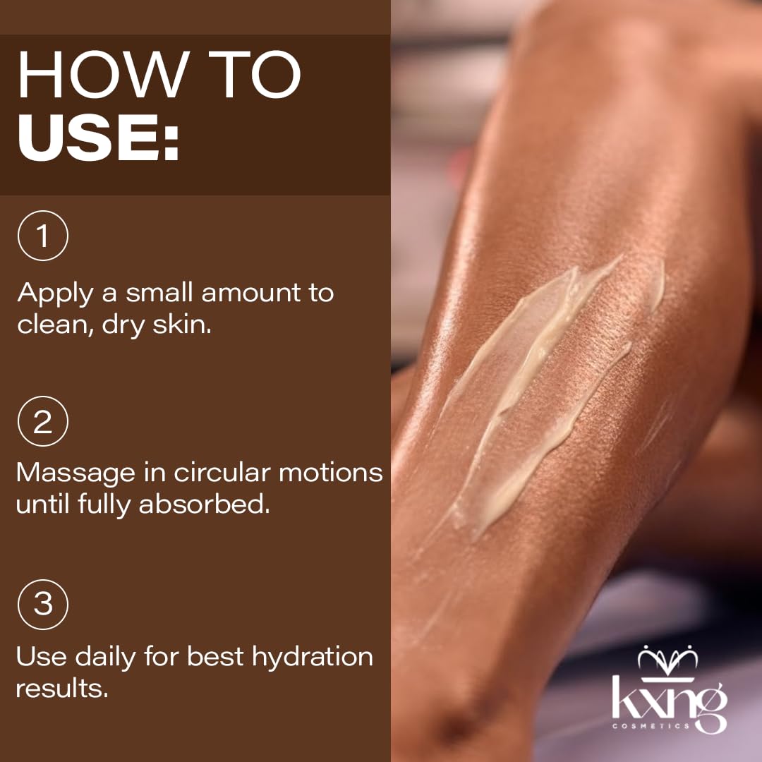KXNG Cosmetics Organic Shea Body Butter Cream – 4oz | Hydrating, Non-Greasy Moisturizer