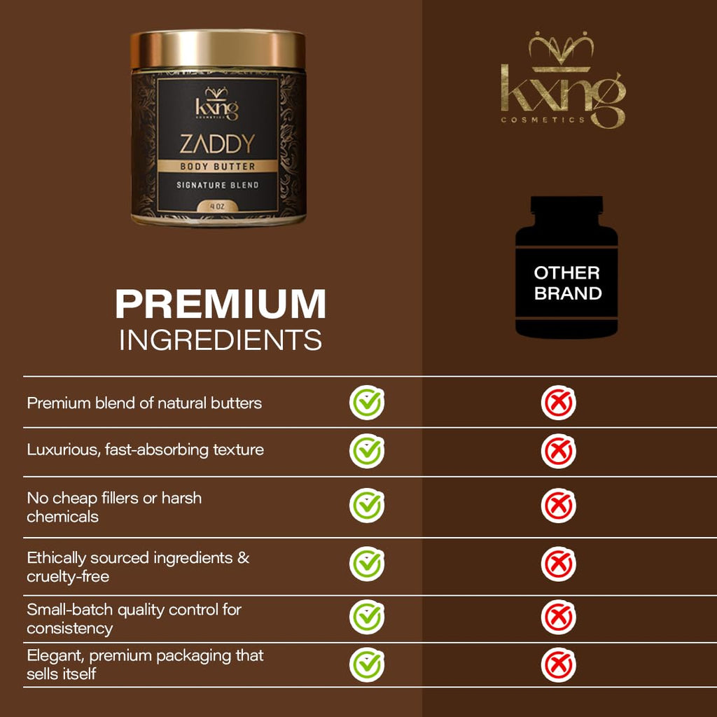 KXNG Cosmetics Organic Shea Body Butter Cream – 4oz | Hydrating, Non-Greasy Moisturizer
