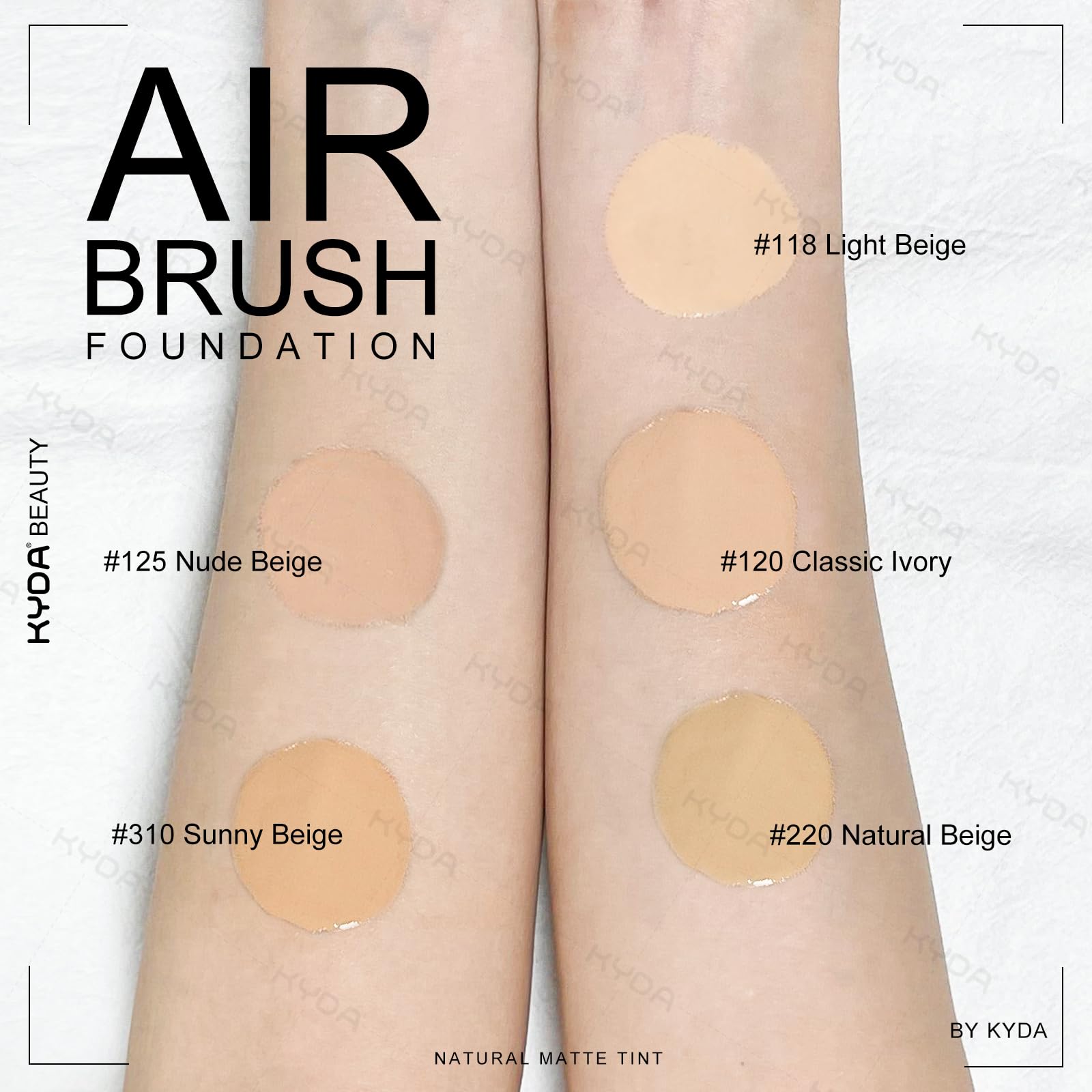 KYDA AirBrush Foundation Spray – Lasting Matte Foundation #120 Classic Ivory