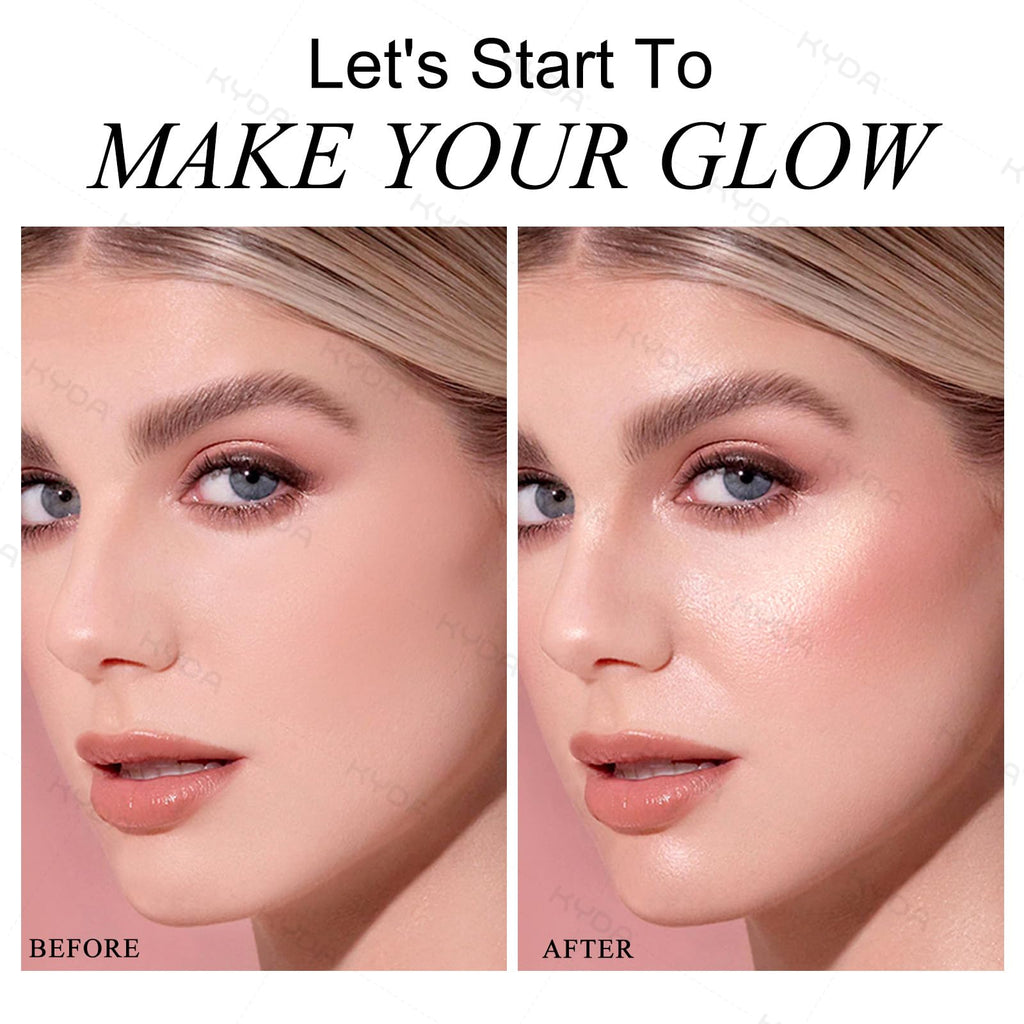 KYDA Baked Highlighter Contour Palette – Champagne Glow & Natural Matte Contour