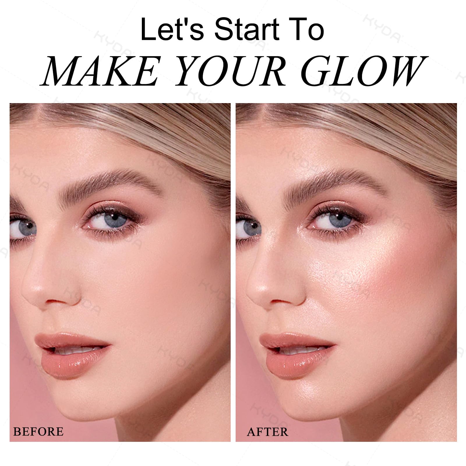 KYDA Baked Highlighter Contour Palette – Champagne Glow & Natural Matte Contour