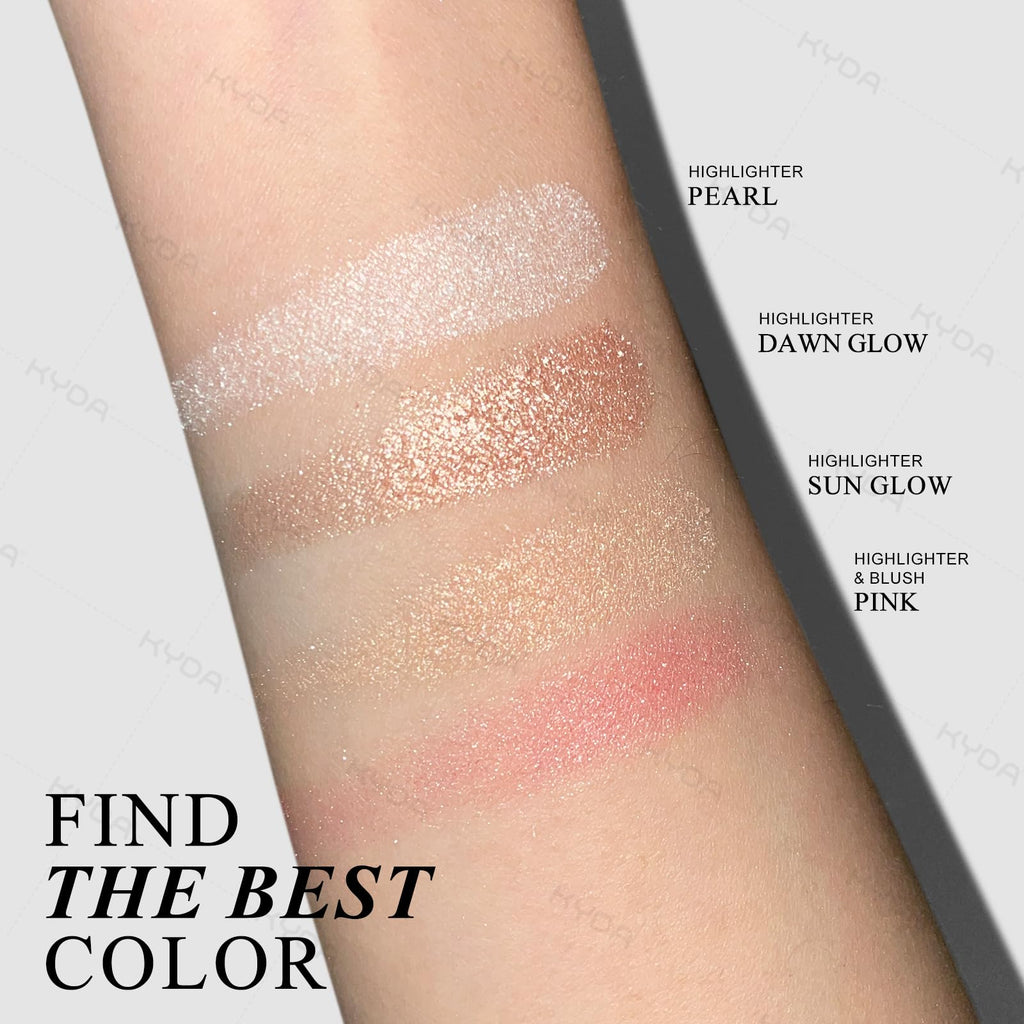 KYDA Baked Highlighter Contour Palette – Champagne Glow & Natural Matte Contour