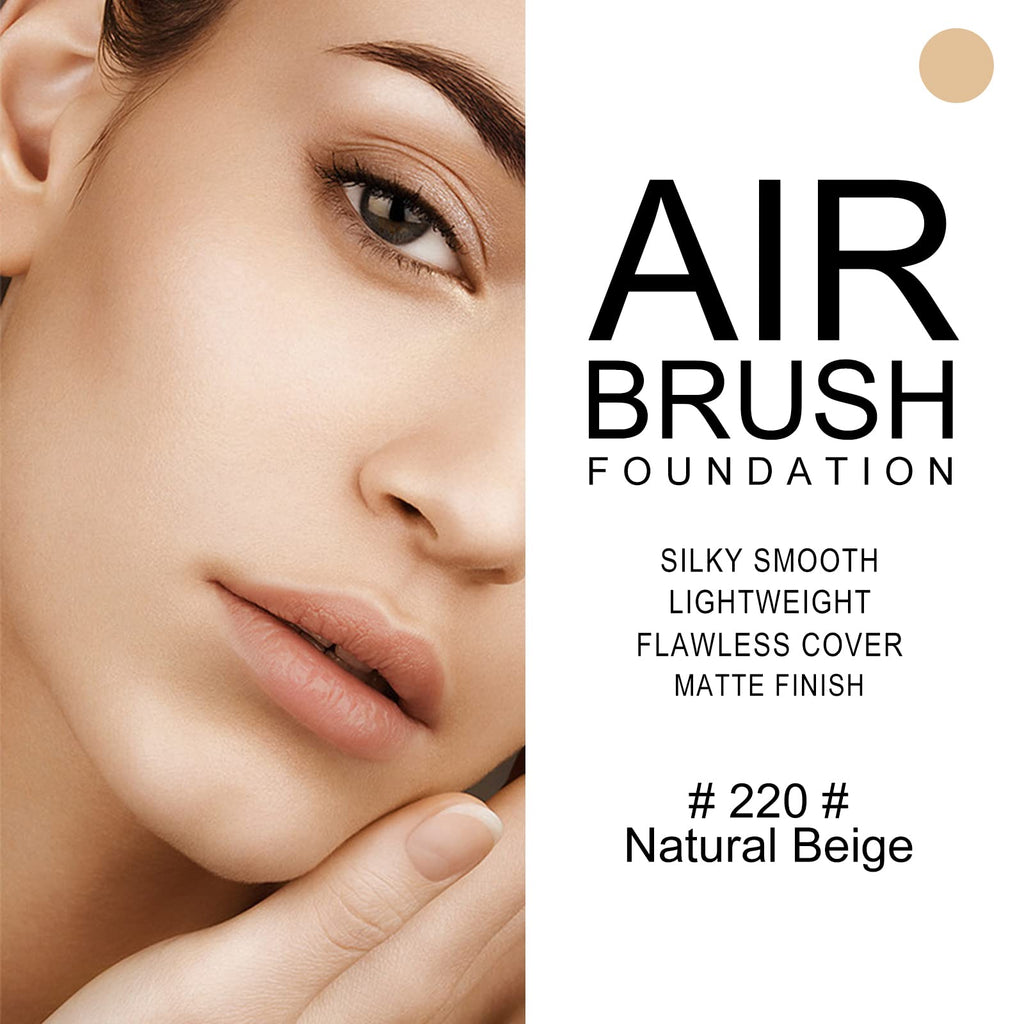 KYDA AirBrush Foundation Spray – Silky, Breathable Nude Finish with Flawless Coverage (#220 Natural Beige)
