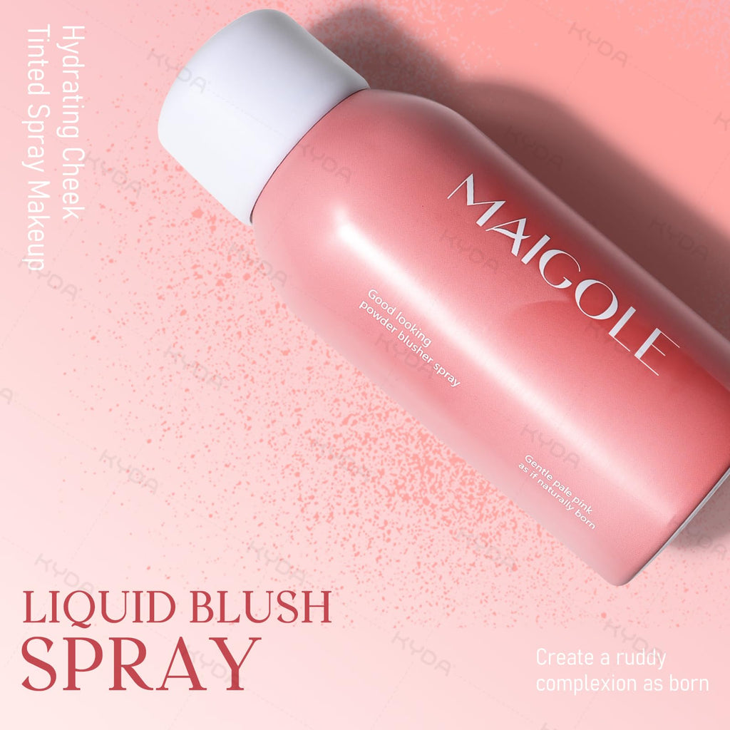 KYDA Liquid Blush Spray Natural Pink | Buildable Dewy Glow, 1.69 fl oz
