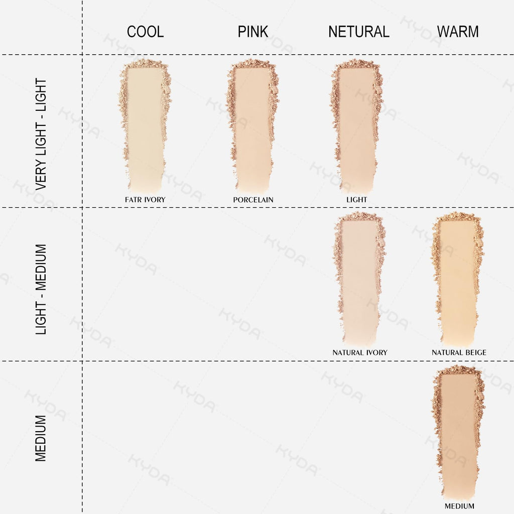 KYDA Mineral Powder SPF 35 — 4-in-1 Matte Pressed Foundation with Concealer, Setting & Sun Protection (Medium)