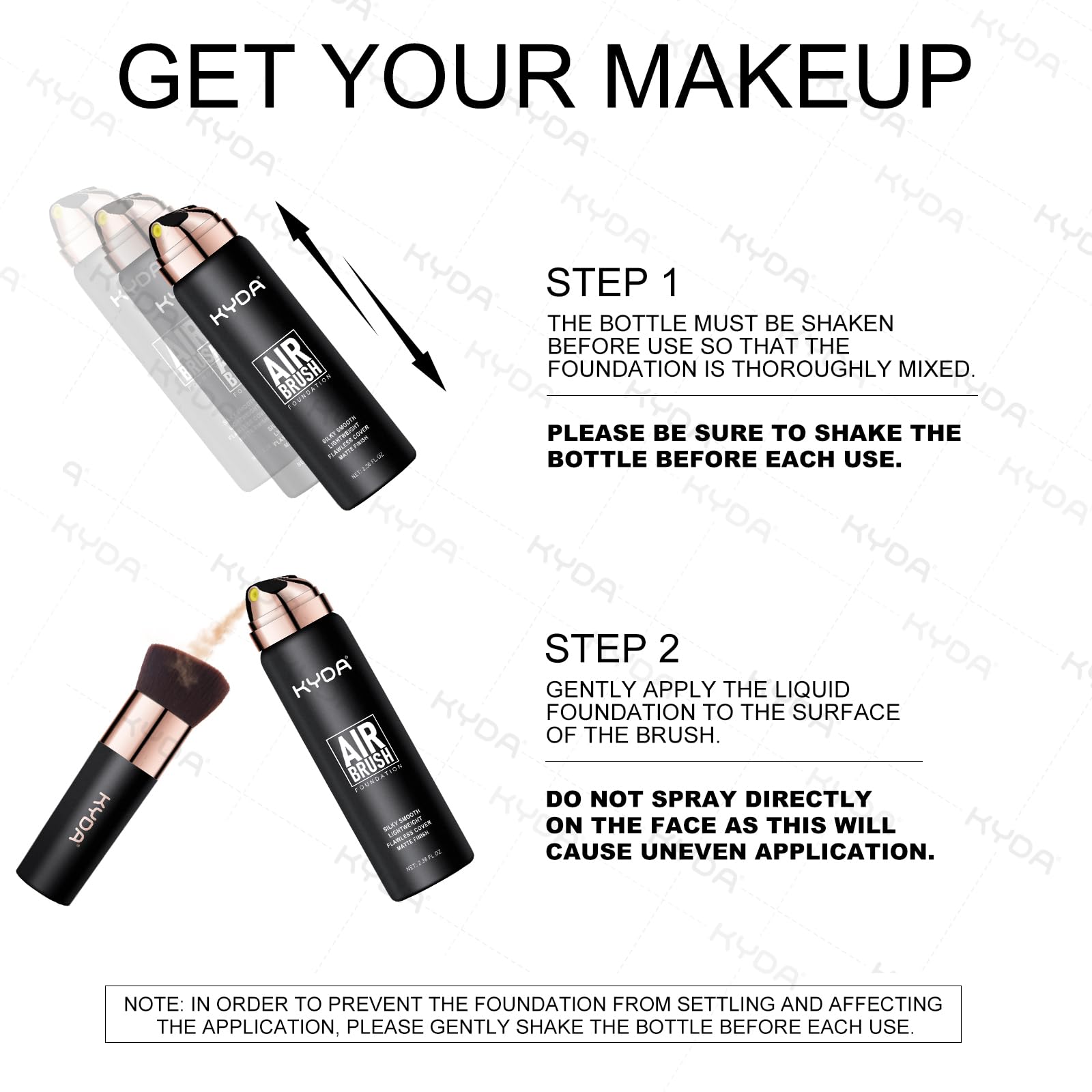 KYDA AirBrush Foundation Spray – Silky, Breathable Nude Finish with Flawless Coverage (#220 Natural Beige)