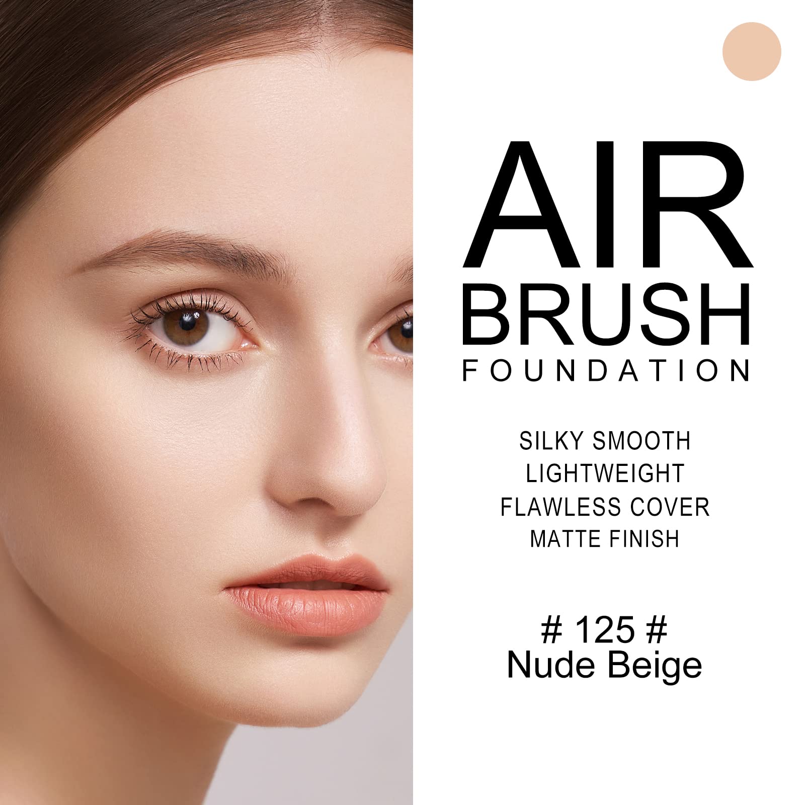 KYDA AirBrush Foundation Spray – Silky Nude-Beige Finish, Breathable, Buildable Coverage