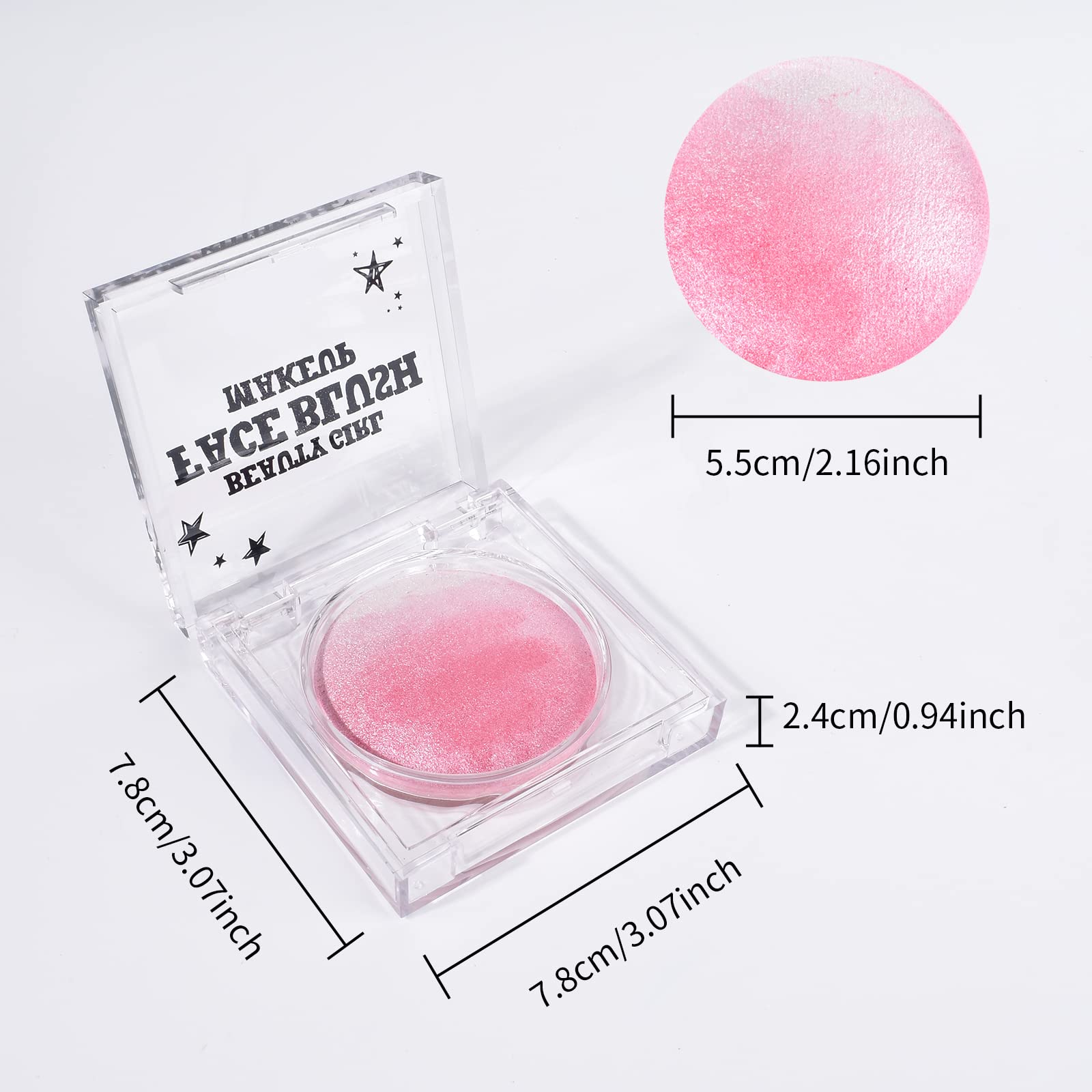 KYDA Pink Baked Blush – Multi-Tone Glow Powder for Cheeks & Highlight (0.53 oz)