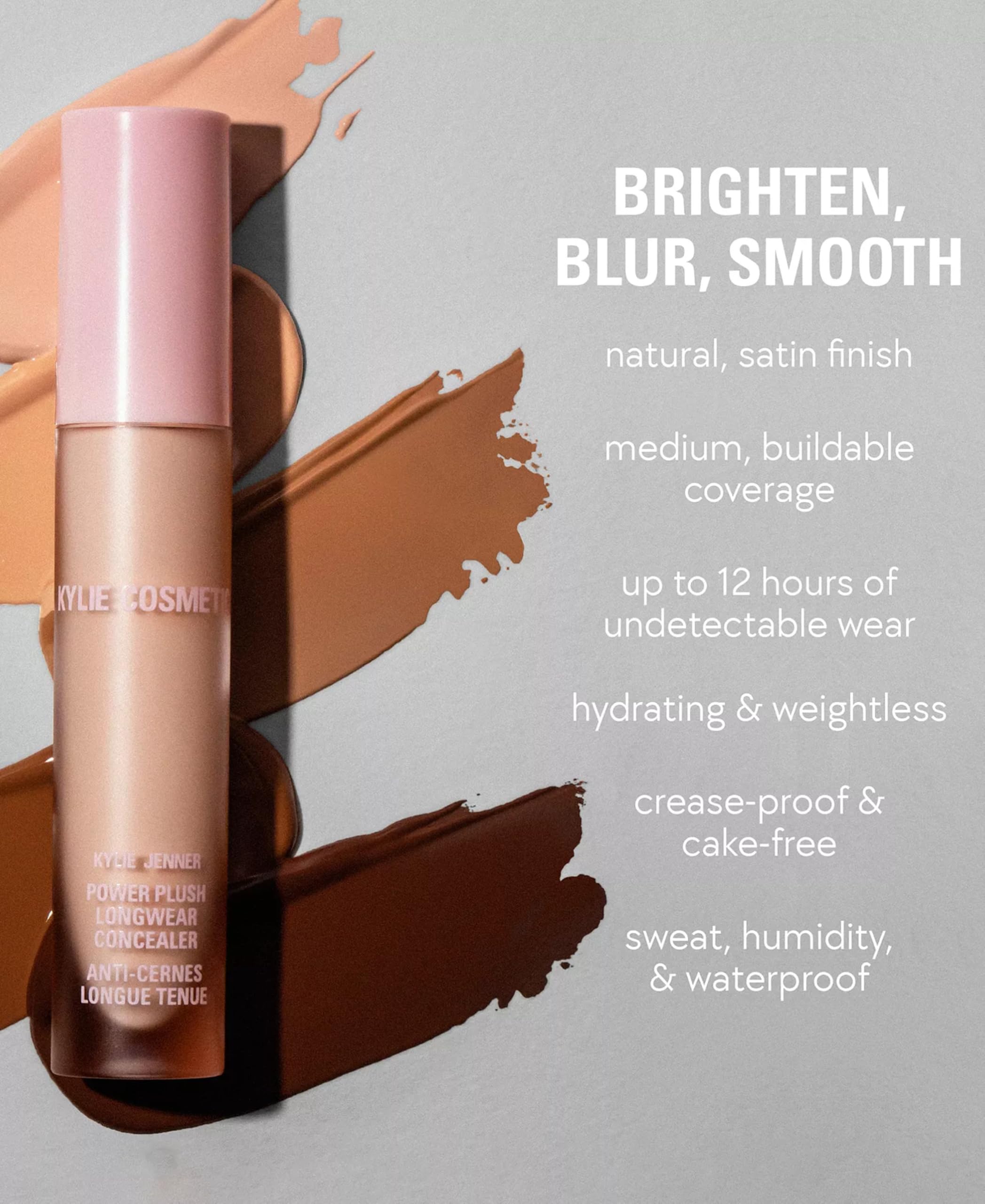 Kylie Cosmetics Power Plush Longwear Concealer -3.5n, 0.16 Fl Oz | Buildable Coverage, Satin Finish