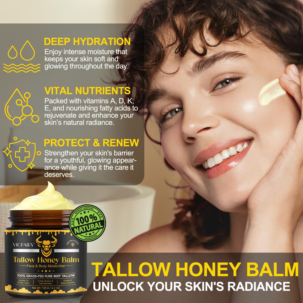 KZUO Beef Tallow Moisturizer — Whipped Balm with Raw Honey & Beeswax
