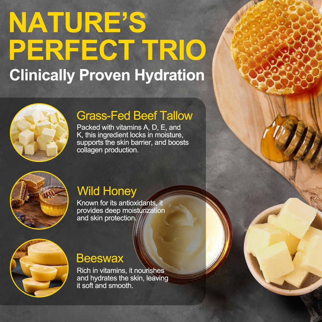 KZUO Beef Tallow Moisturizer — Whipped Balm with Raw Honey & Beeswax