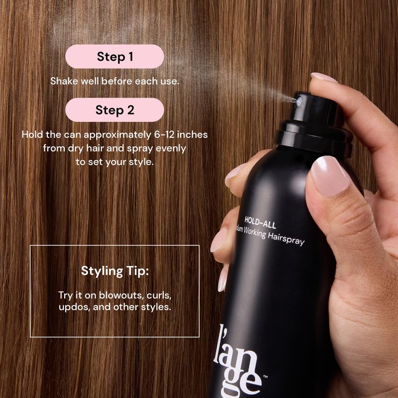L'ANGE HAIR Hold-All Medium Working Hairspray | Brushable, Flexible Hold | 8 oz