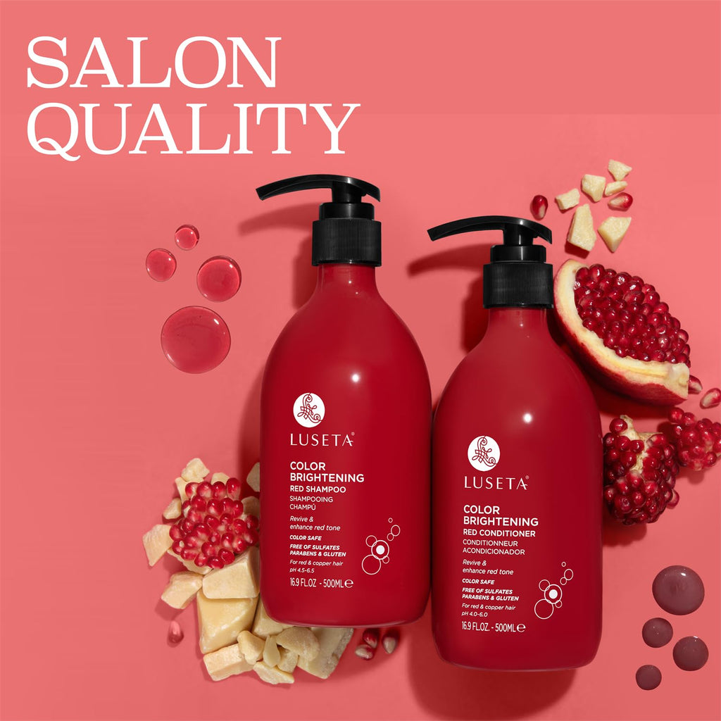 L LUSETA Luseta Red Hair Shampoo & Conditioner Set – Color Safe, Sulfate & Paraben Free, Copper Brightening