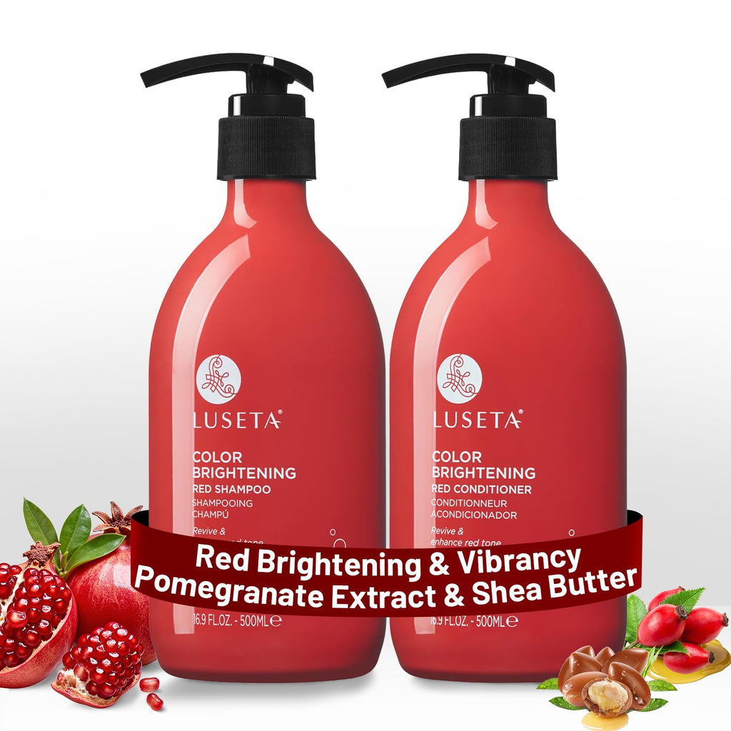 L LUSETA Luseta Red Hair Shampoo & Conditioner Set – Color Safe, Sulfate & Paraben Free, Copper Brightening