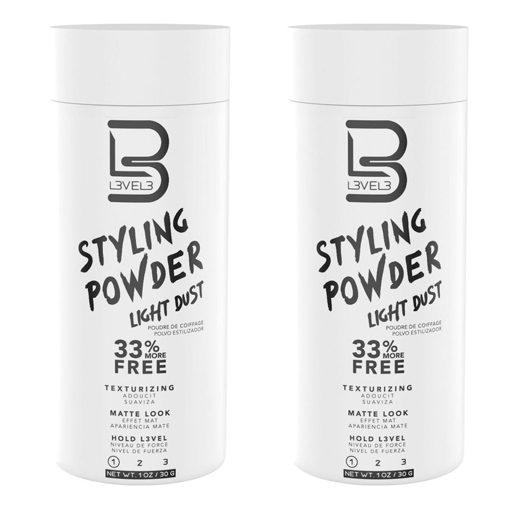L3 Level 3 Light Hold Styling Powder – Natural Matte Look, Texturizing & Volumizing (2 Pack)