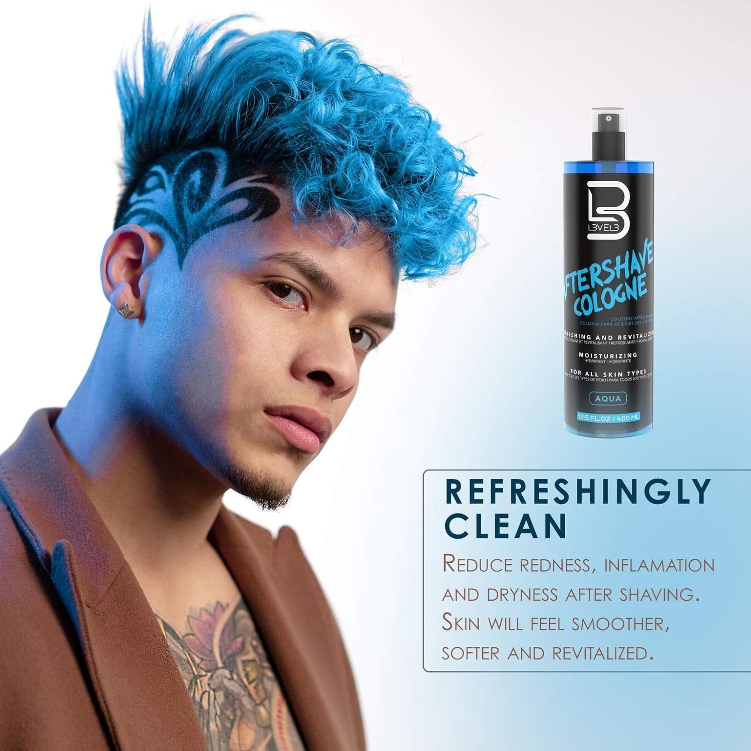 L3 Level 3 After Shave Spray Cologne – Fresh Scent & Moisturizing Post-Shave (13.5 fl oz)