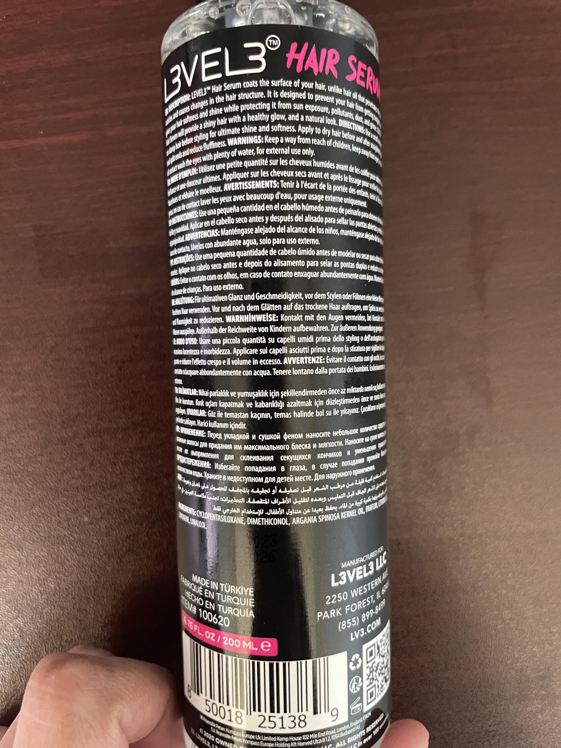 L3 Level 3 Hair Serum — Softens, Smooths & Frizz Reduction for Damaged Hair