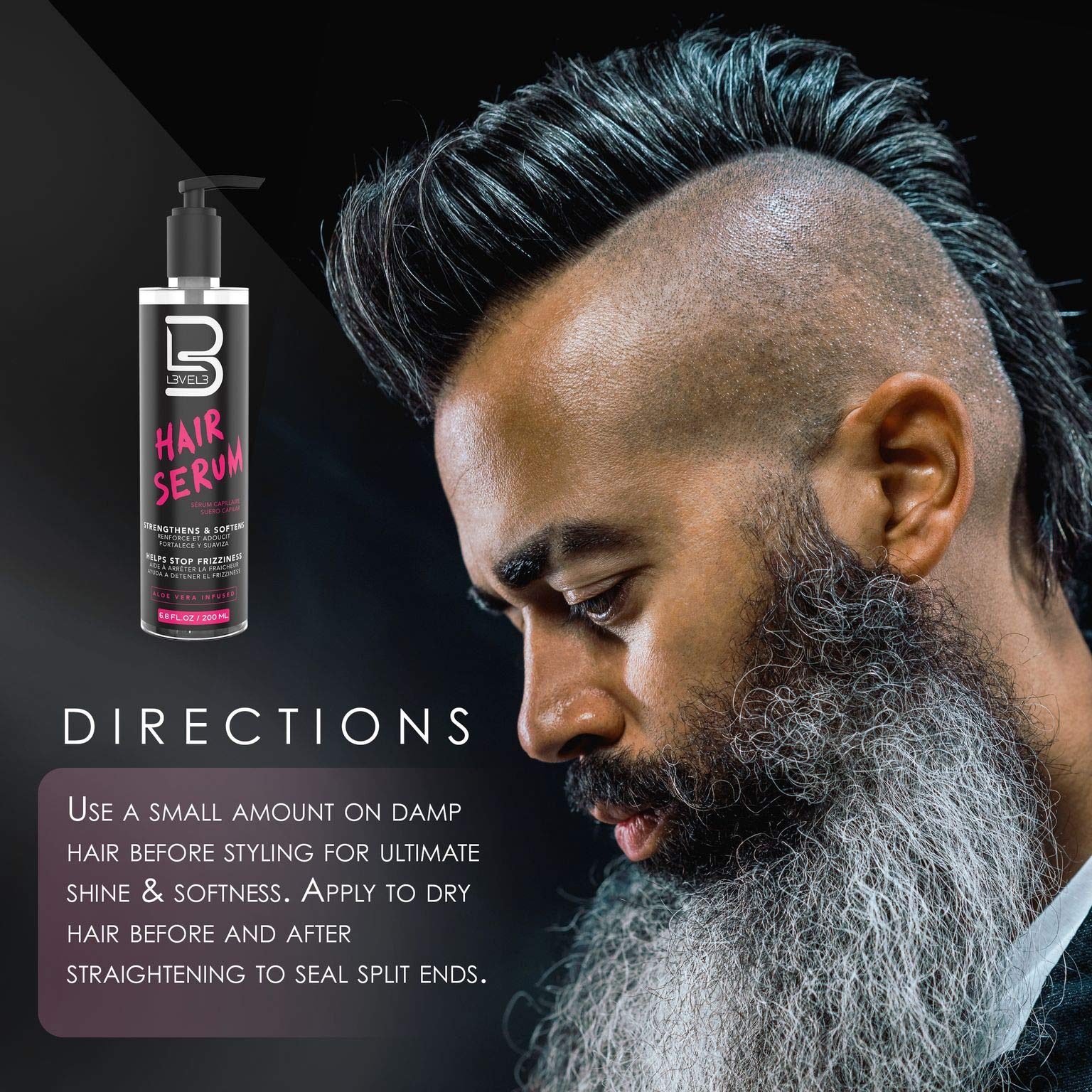 L3 Level 3 Hair Serum — Softens, Smooths & Frizz Reduction for Damaged Hair