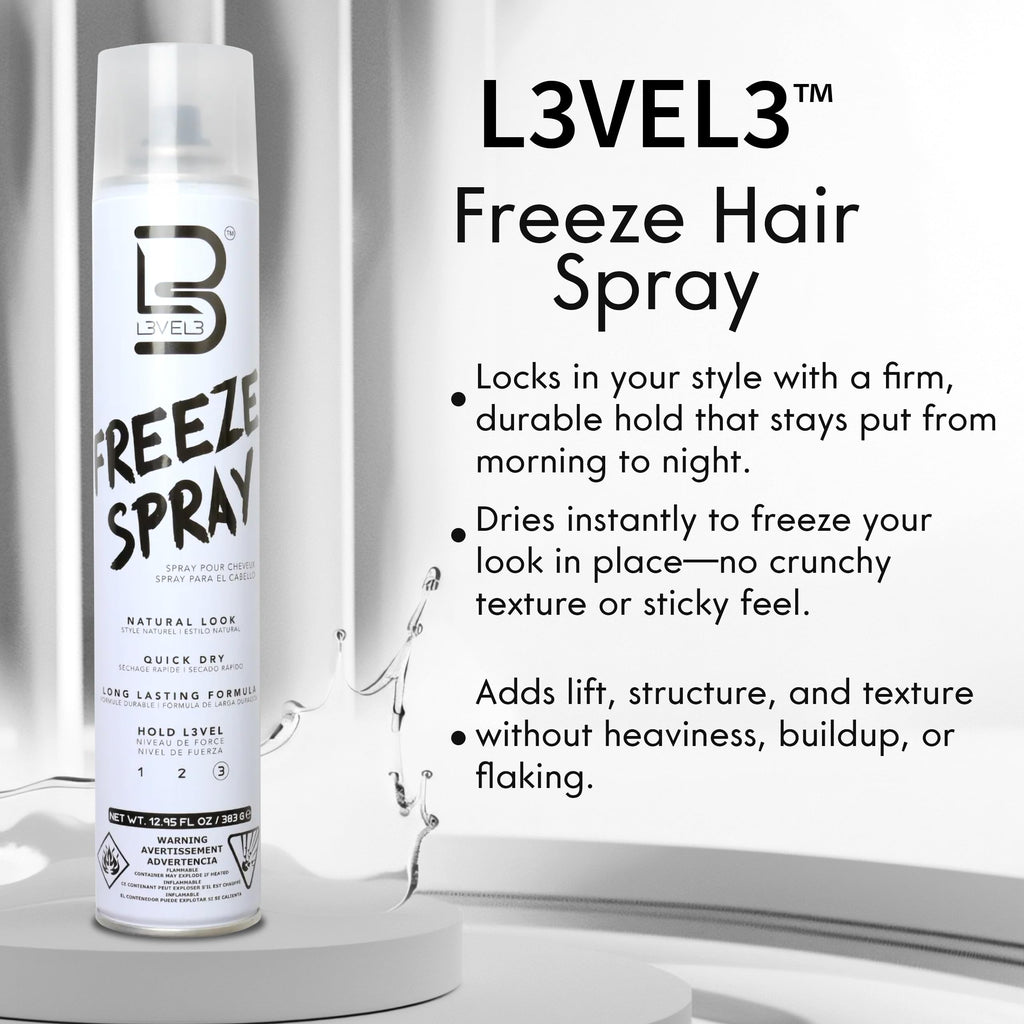 L3 Level 3 Hair Spray – Extra Hold, UV Protection, 13.52 oz (Pack of 2)