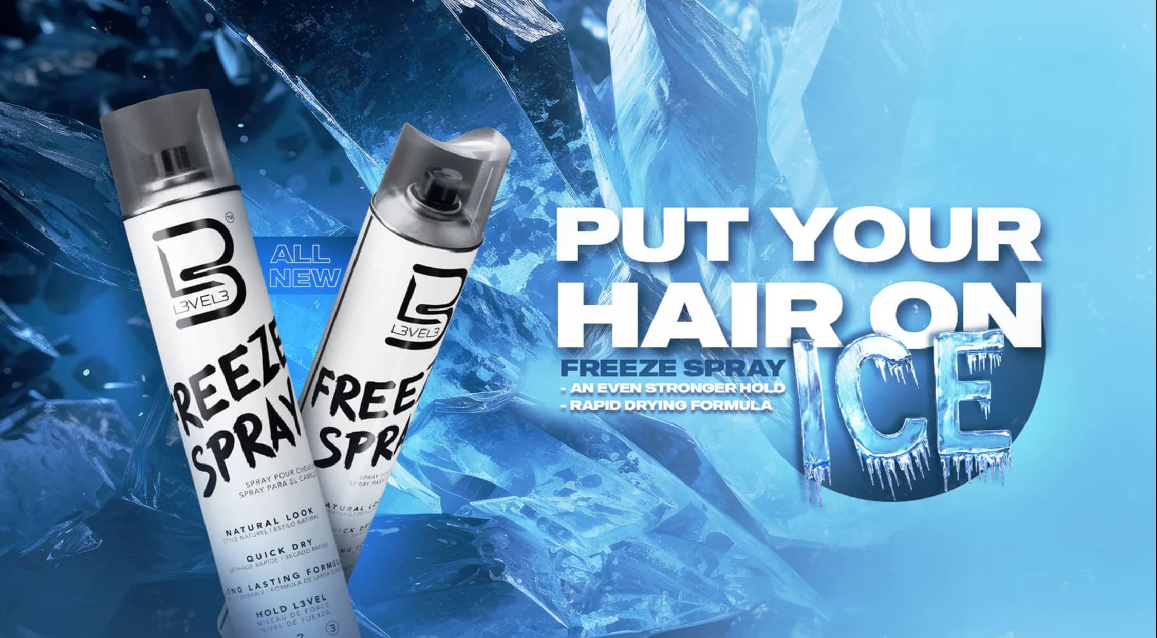L3 Level 3 Hair Spray – Long-Lasting Hold, Smooth Finish, UV Protection | 12.95 Oz
